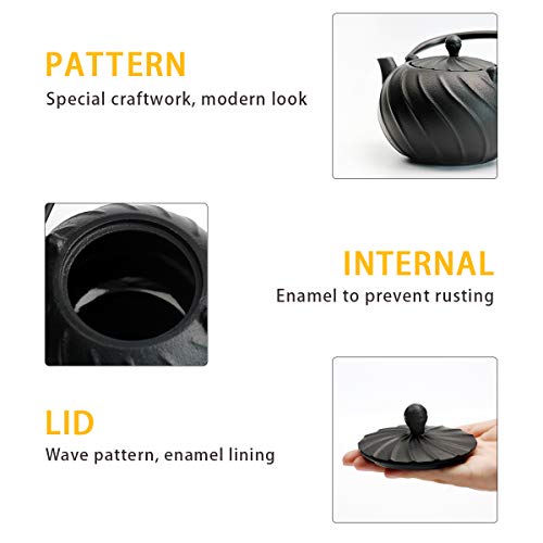 Stovetop Tea Kettle, TOPTIER Japanese Cast Iron Tea Kettle with Infuser