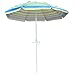 Snail 6 ft Outdoor Tilting Beach Umbrella Sun Shade for Fishing Sports Camping, Silver Coating Inside UV Protection, Aluminum Pole & Fiberglass Ribs, Carry Bag Included