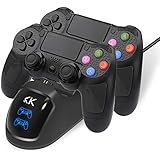 Bowei PS4 Controller Charger, DualShock 4 PS4 Controller Charging Station Charging Dock with Cable for Sony Playstation 4 /PS4 Slim/PS4 Pro Controller (Black)