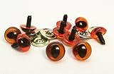 Sassy Bears 7.5mm Translucent Amber Cat Reptile Safety Eyes for Bear, Doll, Puppet, Plush Animal and Craft - 10 Pairs
