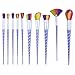 Micup 10 Pcs Professional Makeup Brushes Set Cosmetic Unicorn Multicolor Premium Synthetic Bristles Brushes Kit for Foundation Eyeshadow Contour Concealer Powder Blending Brush