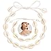 Puka Shell Necklace Choker - White Seashell Necklace Bracelet Set Handmade And Black Pooka Shell Necklace Choker with Pearl Hawaii Wakiki Beach for Summer