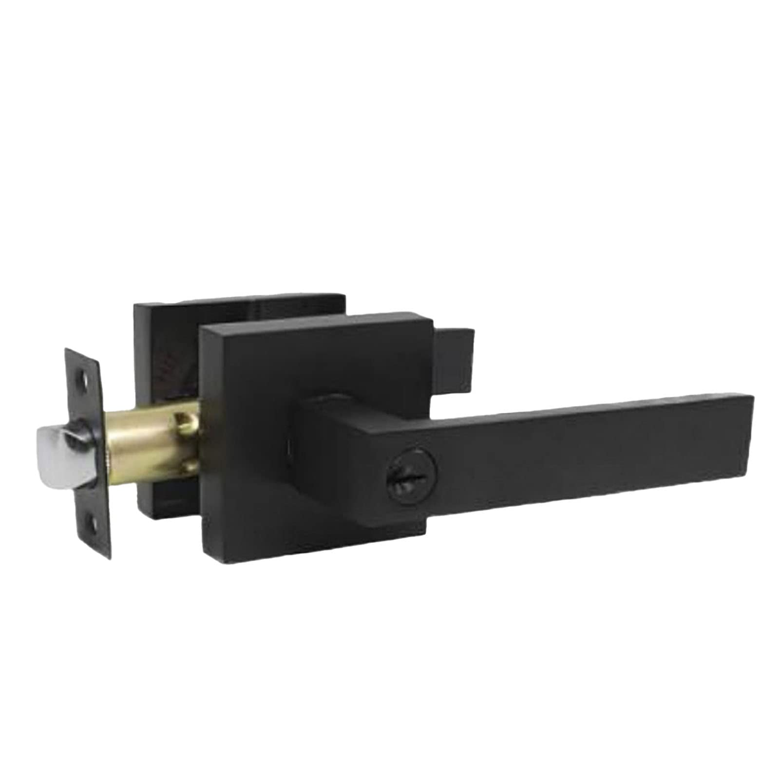 Household Door Lock, Matte Black Smooth Rotating Stable Rust Resistant Universal Lever Lock for Bathroom Privacy Door