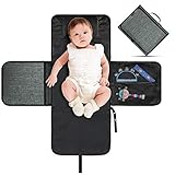 Volador Extra Large Baby Diaper Changing Pad Portable, Infant Nappy Changing Mat, Diaper Clutch for Travel, Foldable Baby Changing Station with Head Cushion - Waterproof - Lightweight
