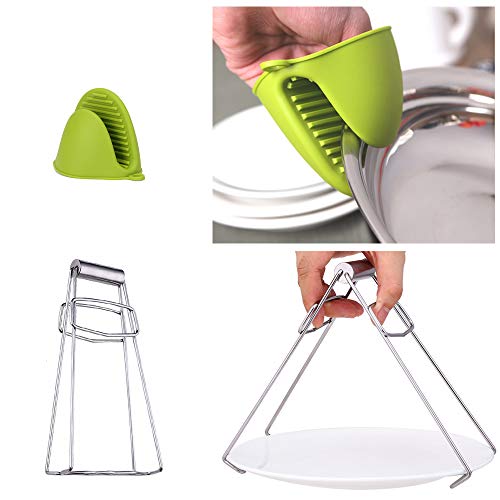 Instant Pot Accessories Set Pressure Cooker 6 PCS-Fits 5,6,8 Quart(Qt) - Steamer Basket, Non-stick Spring-form Pan, Egg Steamer Rack, Bowl Clip, 1 Pair Silicone Cooking Pot Mitts, Free Recipe E-book