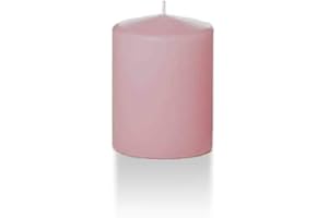 yummi 2.25" x 3" Light Rose Slim Round Pillar Candles - 4 per Pack