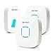 Tektalk Portable Wireless Door Bell Chime and Push Button with 36 Chimes & 4 Volume Levels—White 1 Remote Button and 2 Plug-in Receivers with LED Indicator