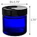 1 oz / 30 ml Cobalt Blue Thick Wall Glass Glass Straight Sided Jar (4 pack)