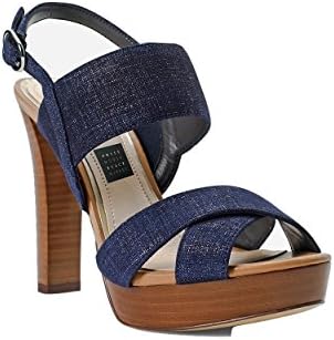 WHBM CHAMBRAY SUEDE CRISS-CROSS PLATFORM HEELS, 8.5