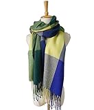 WINCAN Women's Fashion Long Big Grid Scarf Winter Warm Lattice Large Shawl
