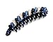Helen Accessories - Hair Accessories - Made in Korea - Large dark blue, blue and gold banana clip with strong comfortable fold.