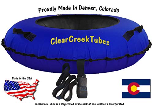 ClearCreekTubes Super Slick NO Wax Needed! 54" Colossal Towable Snow Tube with Royal Blue Bottom (Blue)
