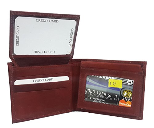 Elegant Men's Genuine Leather Burgundy Color Bifold wallet