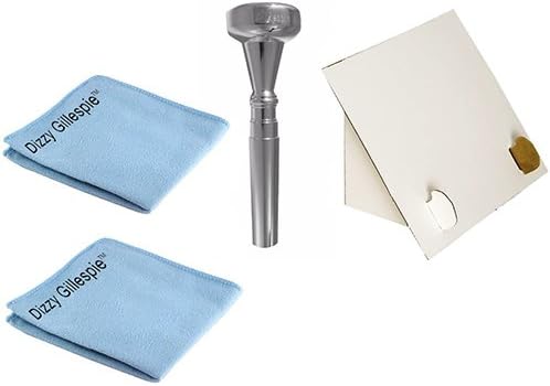 Dizzy Gillespie Elite Series Trumpet Mouthpiece Pack w/Dizzy Gillespie Trumpet Silver Polish Cloth 2 PK + Desktop Music Stand