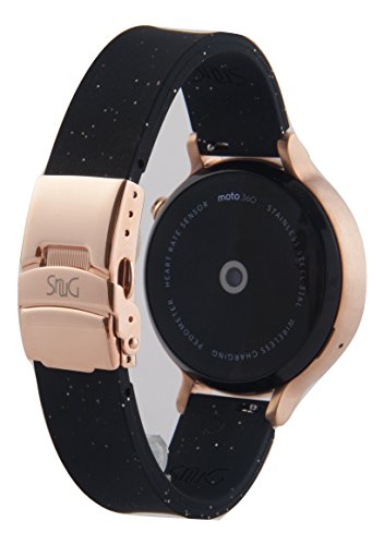 Black sparkler snug watchband 16mm women s moto360 watch band wit…