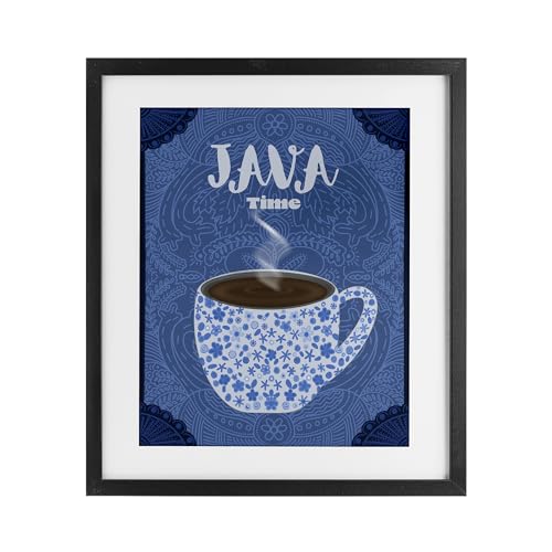 Stupell Industries Java Time Blue Coffee Mug Black Framed Print Under Glass des…