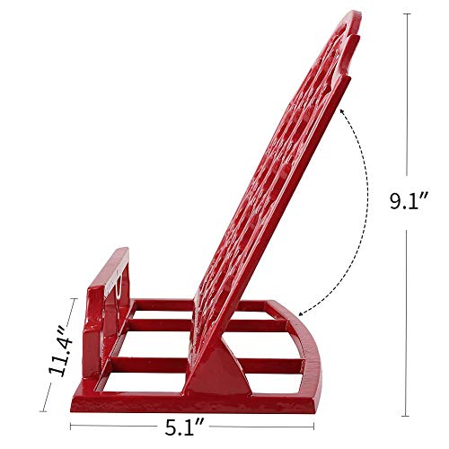 Vintage Cast Iron Cookbook Stand Red Metal Cookbook Holders Rustic Recipe Book Stand for Cookbooks or iPad Stands For Kitchen - Thumbnail 5