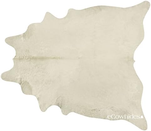 eCowhides White Brazilian Cow Hide Rug Genuine Cowhide Skin Leather Carpet Area Rug for Home (XXL)