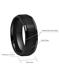 CROWNAL - Anillo de boda de tungsteno negro de 0.236 in, 0.315 in, 0.394 in, grabado "I Love You Men Women Step Down Edges acabado cepillado, tamaño 4 a 17