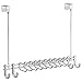 mDesign Over the Door Closet Organizer Rack for Ties, Belts - 24 Hooks, Chrome