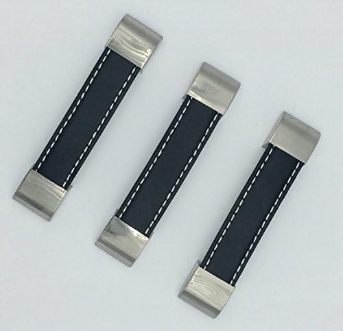 UNILOCKS black leather drawer cabinet European Style Handle 10pcs（C.C:3.78inch,Length:4.4inch）