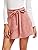 SheIn Women's Casual Faux Suede Side Tie Knot Warp Front A Line Mini Skirt
