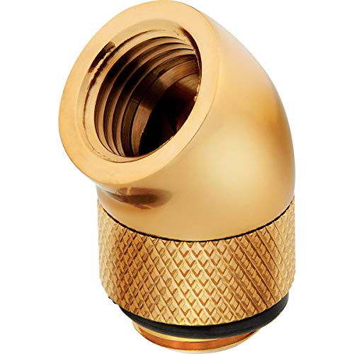 Corsair Hydro X Series, 45° Rotary Adapter, Twin Pack (G1/4" BSPP Port Threads, Solid Brass