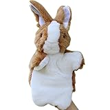 Happy Cherry Children Babys Puzzle Hand Puppet Plush Toys Rabbit Model Hand Dolls - Brown
