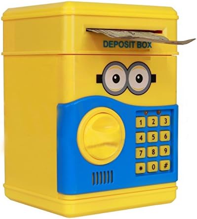 MousePotato Electronic Piggy Bank Password Lock Money Safe for Coins & Notes (Assorted Colours)