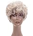 FENCCA Short Grey Wigs for White Women Gray Bob Fluffy Hair Wigs Heat Resistant Synthetic Wig for Daily Use Party with Wig Cap (1#) FC029