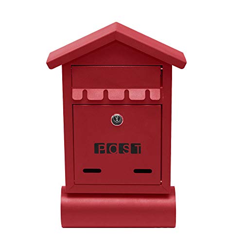Red Wall Mounted Mailbox Modern Mailbox for Residential Apartments