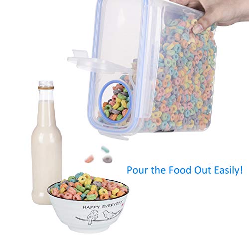 Homrealm Cereal Storage Container Airtight Food Storage Containers Upgraded Cereal dispenser,BPA Free Pantry Storage Containers for Cereal Rice Cookies Flour Sugar Coffee Pet food&More