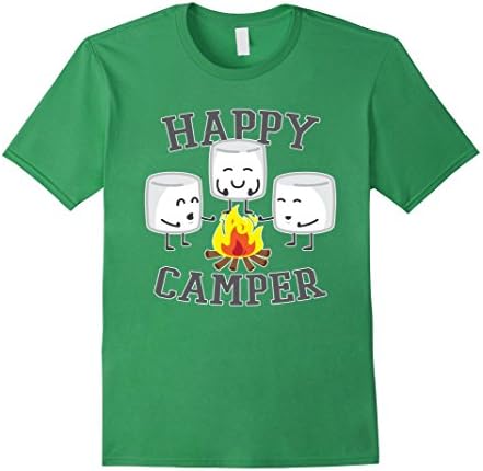 Mens Marshmallows Happy Camper T-shirt XL Grass