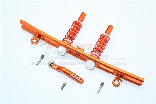 Traxxas TRX-4 Trail Defender Crawler Upgrade Parts Aluminum Rear Bumper Absorber + D-Rings + Tow Hook - 1 Set Orange