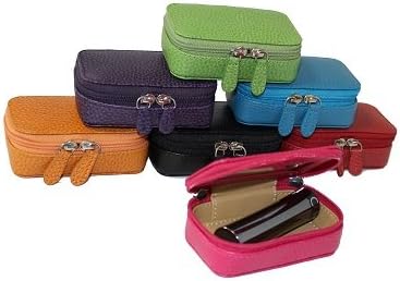 Leather Purse - Lipstick Holder & Mirror by Laurige - Red