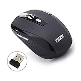 Wireless Mouse, THZY 2.4Ghz Wireless Mobile Optical Mouse with 6 Buttons, 3 DPI Levels, USB Wireless Receiver - Dark Grey