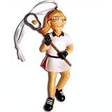 ChalkTalkSPORTS Lacrosse Player Christmas Ornament | Girl | Blonde
