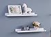 O&K FURNITURE Set of 2 Picture Wall Ledge for Photo Frames, Floating Wall Shelf, (White, 18.9 Inches)