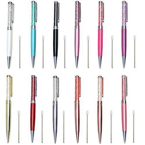 Crystal pen, 12 pieces diamond pen rhinestones metal ba…