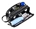 WODISON Large Capacity PU Leather Travel Toiletry Bag Dopp Kit for Men Black