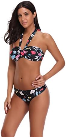 BWEHJGF P&amp;j New 2018 Retro Sexy Floral Print Bikini Set Swimwear Womens Swimsuit Bathing Suit