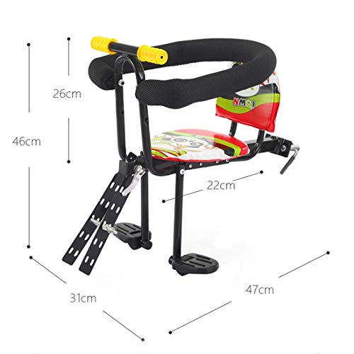Togetherlife Front Mounted Child Bike Seat with Handrail and Pedal