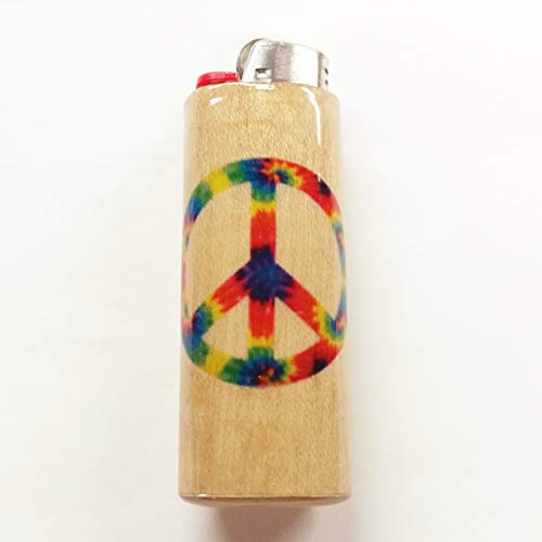 Peace Sign Lighter Case Holder Sleeve Cover Fits Bic Lighters