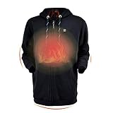 Dr.Qiiwi Men's Women Outdoor Heated Hoodie Soft Lightweight Full-Zip Jacket