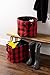 DII Buffalo Check Storage Collection Collapsible Bin with Handles, Medium Rectangle, 16x10x12, Red & Black
