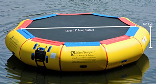Island Hopper 17' Bounce N Splash Padded Water Bouncer - Thumbnail 3