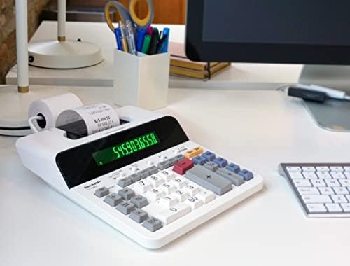 Sharp 12-Digit Printing Calculator with Extra Large 10-Digit Option, 8.0 LPS Thermal Printer, No Ink Required, Full-Sized Keyboard, Easy Paper Load (ELT3301)
