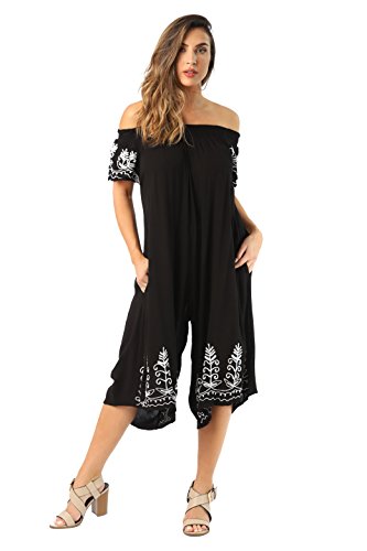 Riviera Sun 21832-BLK-M Jumpsuit Romper Jumpsuits For Women
