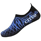 CIOR Men Women and Kids Quick-Dry Water Shoes darkweight Aqua Socks For Beach Pool Surf Yoga Exercise,CT1605,Blue,46.47