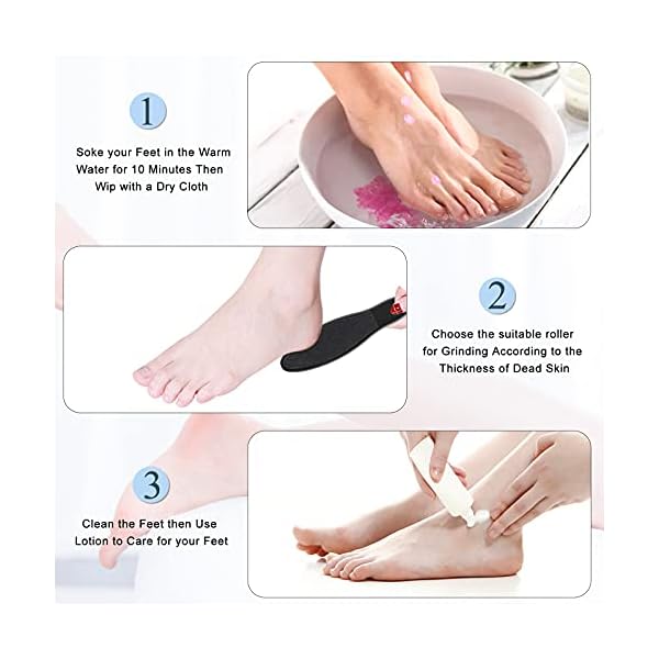 ZOUYUE-Electric-Foot-File-Pedicure-Set-Rechargeable-Waterproof-Hard-Skin-Remover-with-3-Rollers-and-2-Speeds-Callus-Remover-Foot-Care-Gift-Kit-for-Cracked-Heels-Calluses-and-Dead-SkinBlack ZOUYUE Electric Foot File Pedicure Set, Rechargeable Waterproof Hard Skin Remover with 3 Rollers and 2 Speeds, Callus…